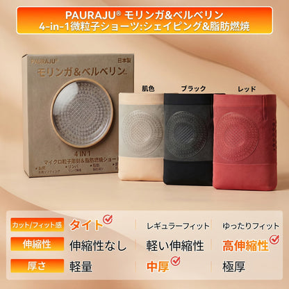 公式ブランドストア | ✅PAURAJU® 2026 モリンガ＆ベルベリン配合 4-in-1 微粒子スカルプト＆脂肪燃焼ショートパンツ