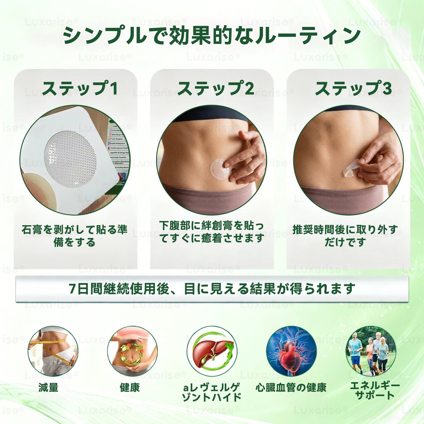 🧃公式ストア Luxarise® モリンガ＆ベルベリン 10-IN-1 高機能ナノマイクロニードルパッチ（1日1回、7日で変化を実感） 肥満・糖尿病・睡眠時無呼吸症候群・関節の悩み向け