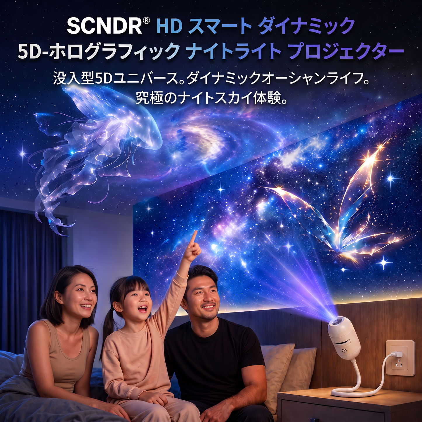 SCNDR®🌌💓HD スマートダイナミック 5Dホログラフィック・プロジェクター